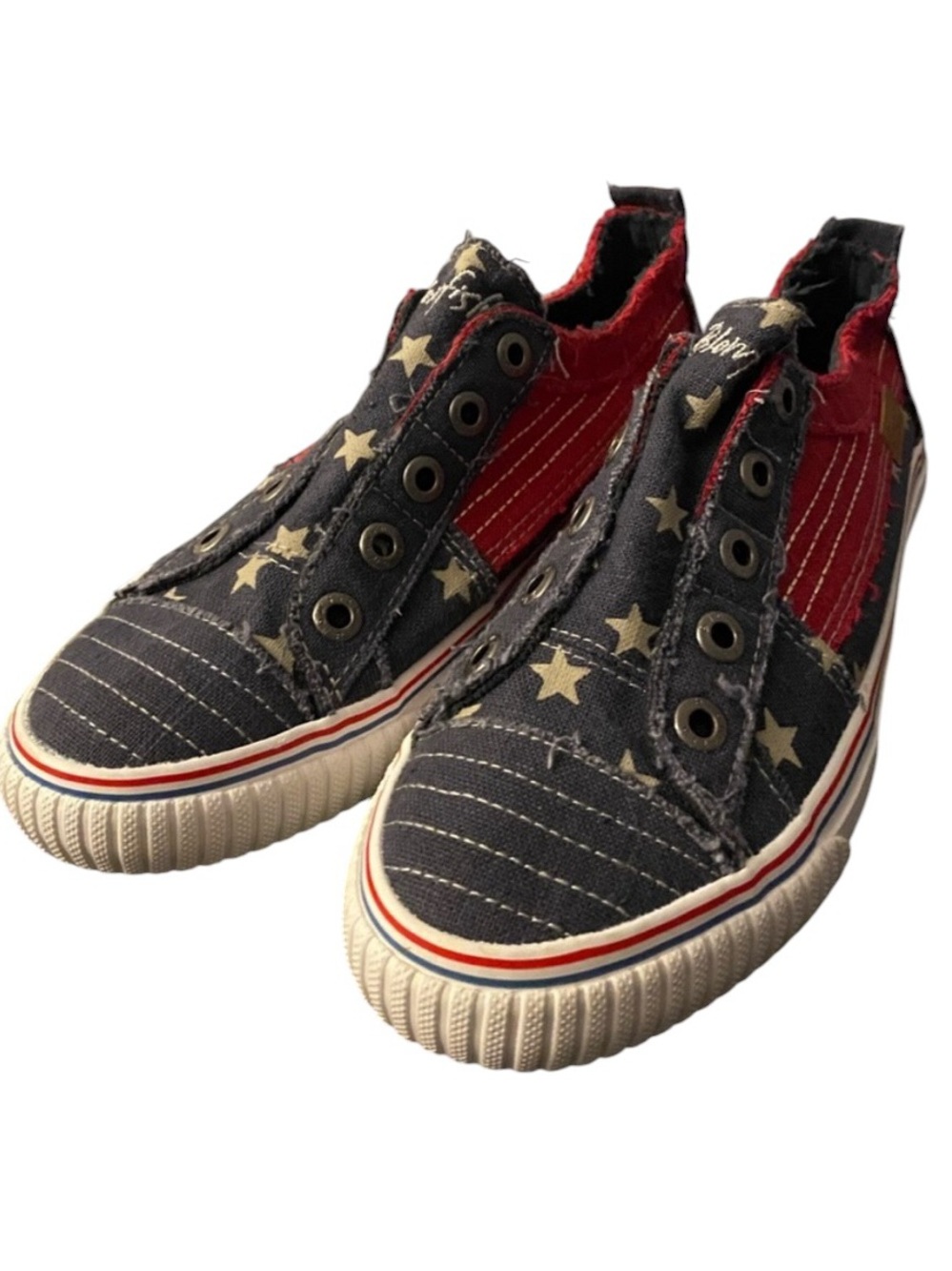 Blowfish womens 8.5 Red and Blue Star Sneakers Like New, EUC - Picture 2 of 4